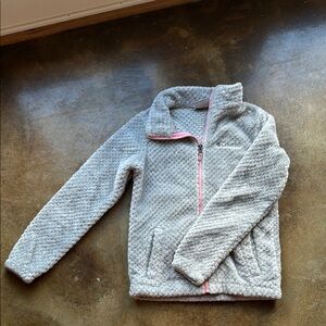 Like new Columbia Gray Fleece Jacket with Pink Accents